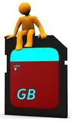 GB Scheda di memoria SD con design futuristico e colore rosso.